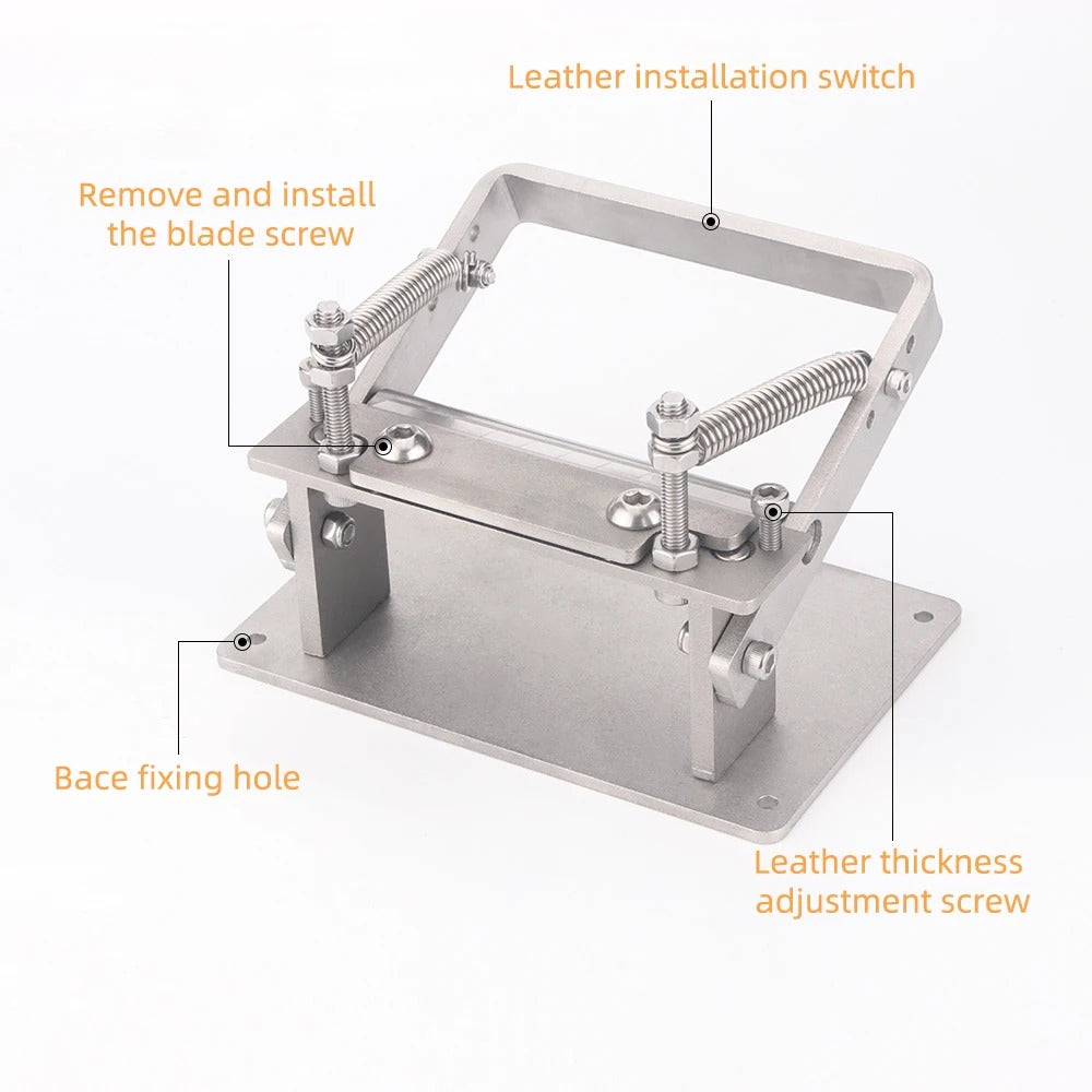Stainless Steel DIY Leather Skiving Machine - Manual Leather Thinning Tool for Belts, Straps & More - Delicate Leather
