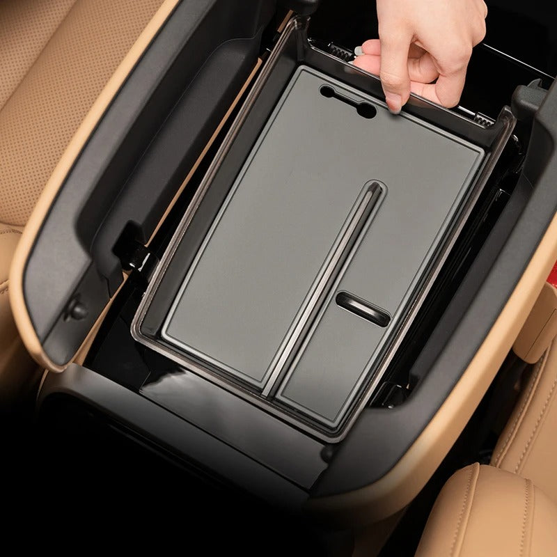 Centre Console Armrest Storage Box Tray – For SERES 7 & Huawei AITO M7 - Delicate Leather