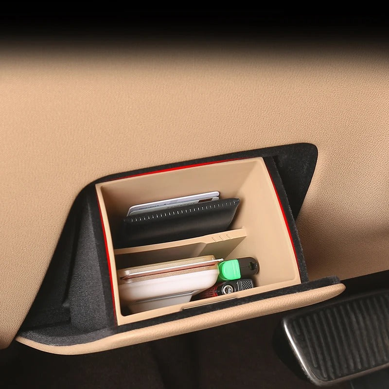 Driver's Cab Lower Left Storage Box – Layered Central Control Organizer for SERES 7 & HUAWEI AITO M7 - Delicate Leather