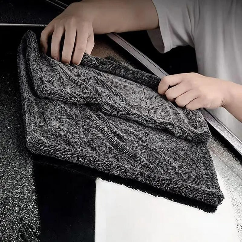 Double-Sided Car Cleaning Towel – Absorbent Multipurpose Twisted Braid Cloth - Delicate Leather