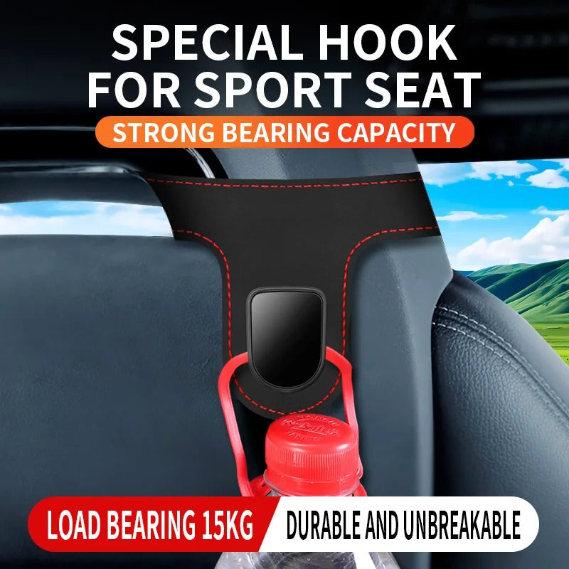 Multi-Functional Sports Seat Back Hook – Non-Destructive Installation Leather Car Hook - Delicate Leather