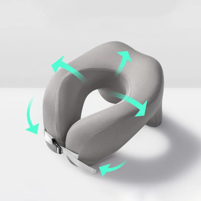 Travel Pillow – U-Shape Pure Memory Foam Neck Pillow for Airplane, Office, and Nap Use - Delicate Leather