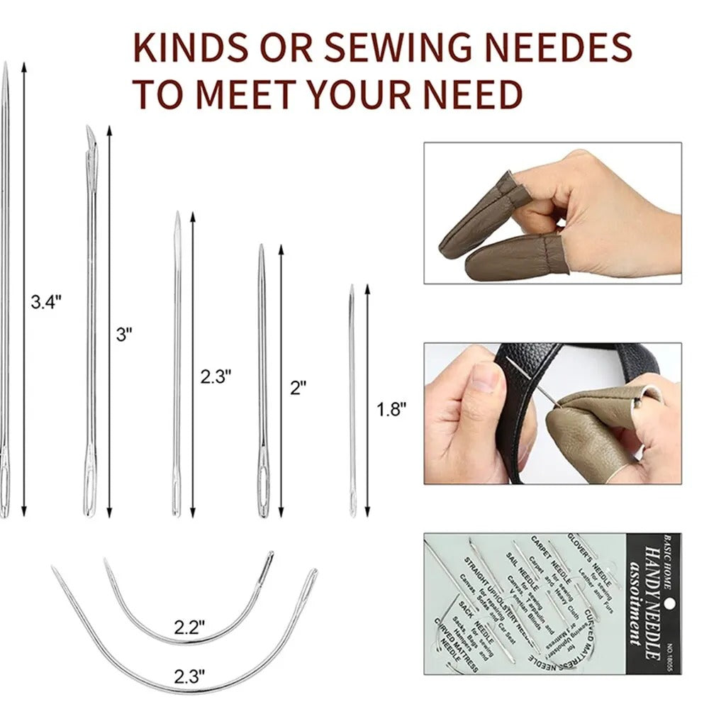 23-Piece Leather Sewing Tools Set – DIY Hand Stitching & Carving Kit for Leather Crafting