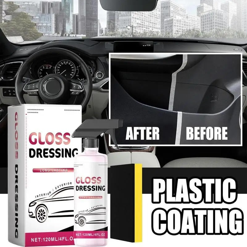 Car Interior Cleaning Spray – 4oz Ceramic Coating for Trim and Tire Restoration - Delicate Leather