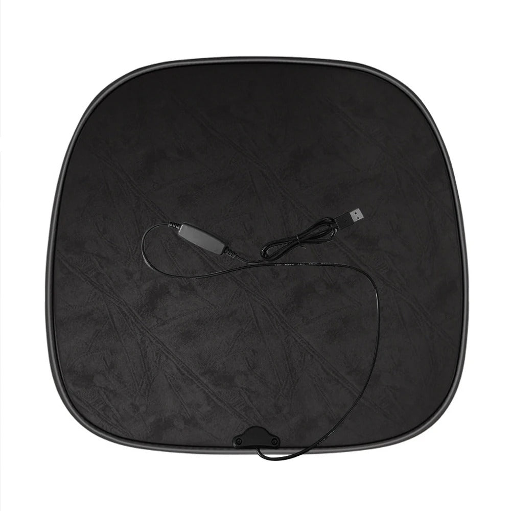Universal USB Heated Car Seat Cushion – Winter Warm Plush Pad for Ultimate Comfort - Delicate Leather