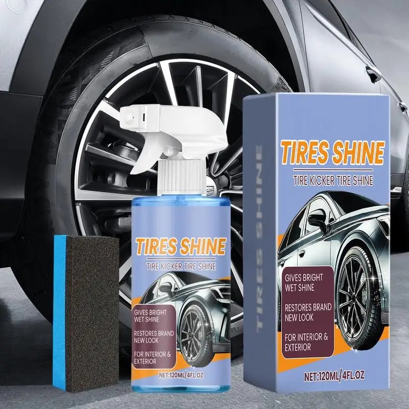 Long-Lasting Tire Detailing Spray – Waterproof Tire Cleaner & Polishing Solution (120ml)