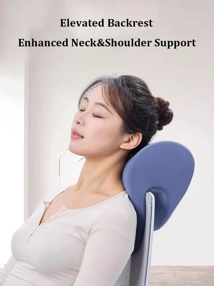 Multifunctional Office Chair Headrest – Memory Foam Neck Support and Nap Pillow with Ergonomic Design - Delicate Leather