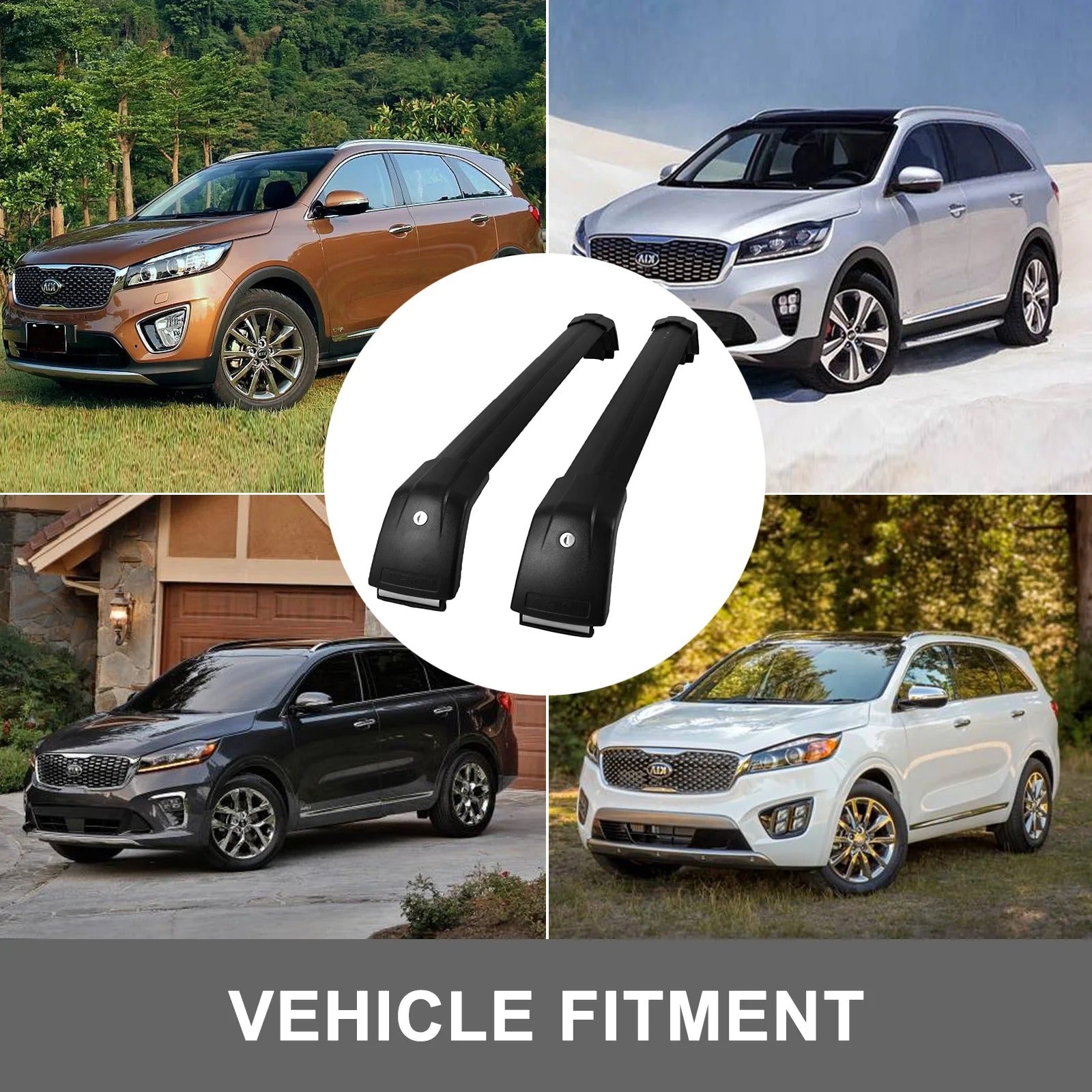 Roof Rack Crossbars for KIA Sorento (2015-2022) - 42" Adjustable Aluminum Luggage Carrier, 165 LBS Capacity - Delicate Leather