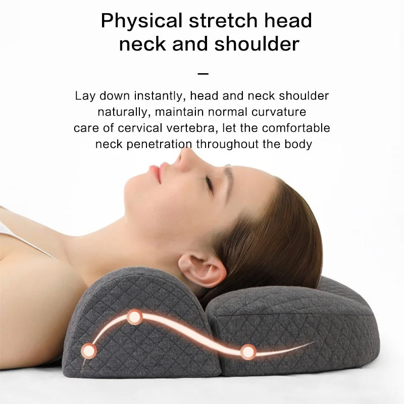 Ergonomic Cervical Memory Foam Contour Pillow - Orthopedic Bed Pillow for Side Sleepers - Delicate Leather