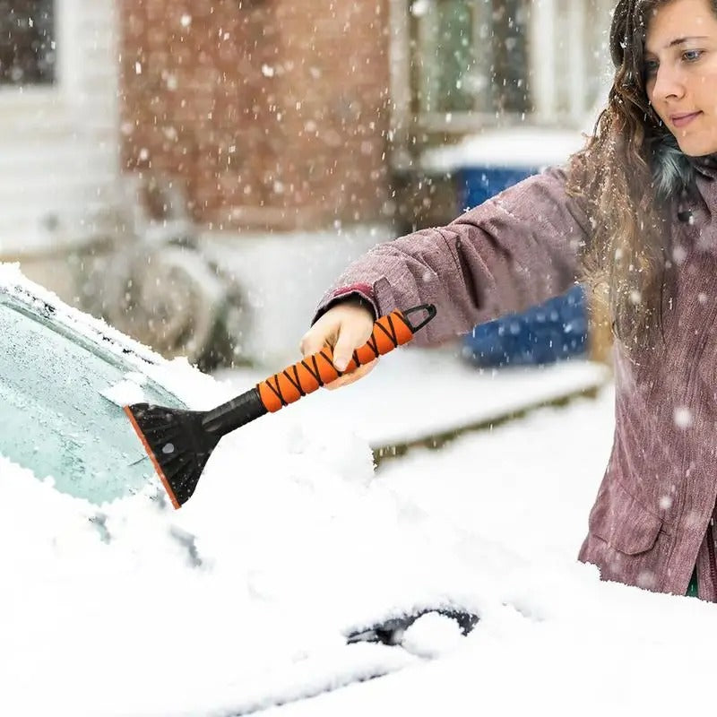 Ergonomic Snow Scraper for Cars – Comfortable Foam Handle & Detachable Design - Delicate Leather