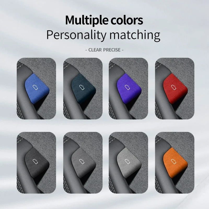 Ultra-Thin Suede Car Door Switch Sticker – Button Decoration and Protection for All Car Models - Delicate Leather