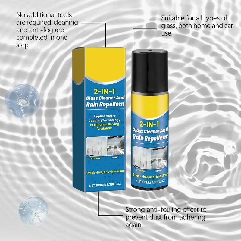 Anti-Fog Windshield Spray – Long-Lasting Glass Cleaner & Oil Film Remover - Delicate Leather