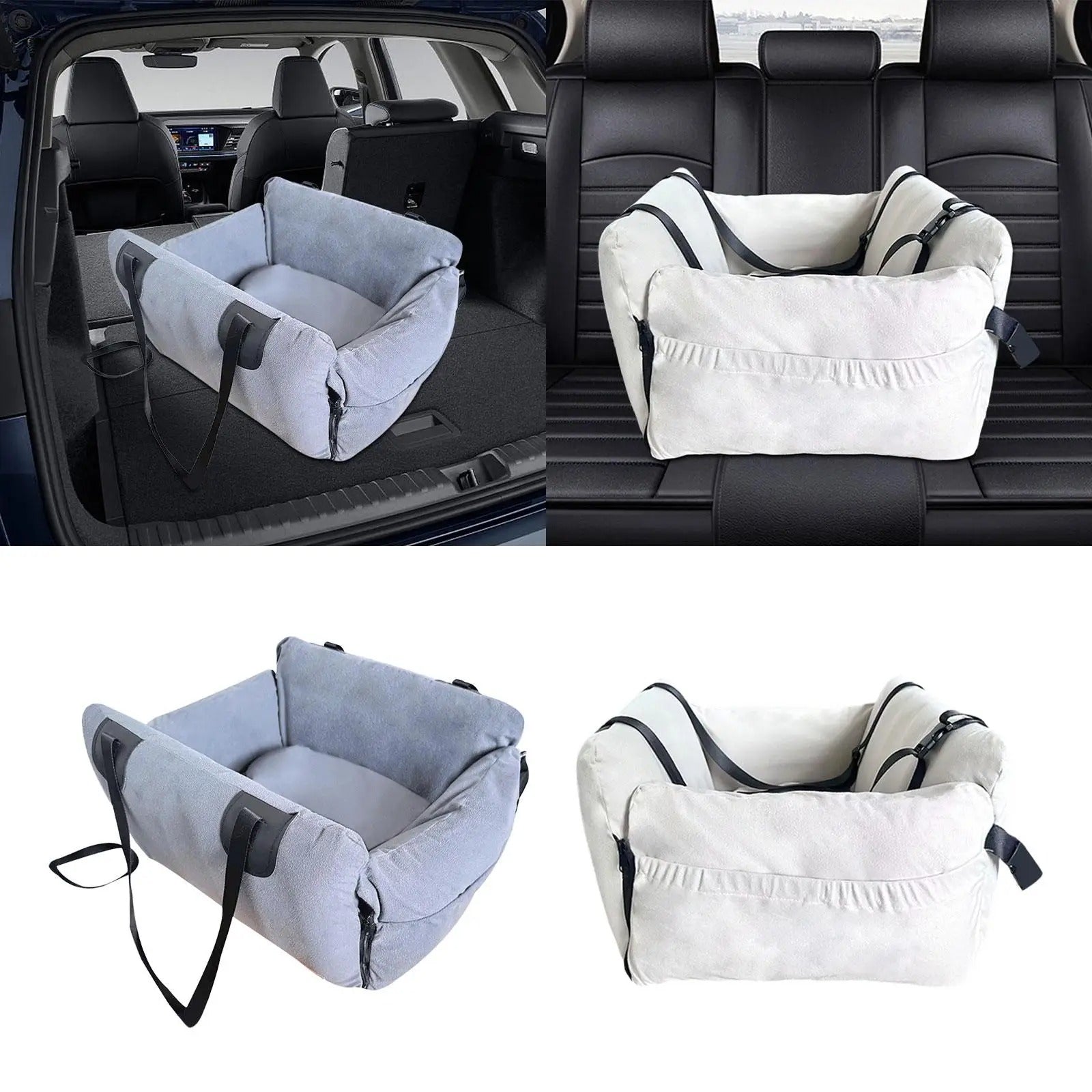 Small Dog Car Seat & Handbag – Portable Travel Bed for Pets - Delicate Leather