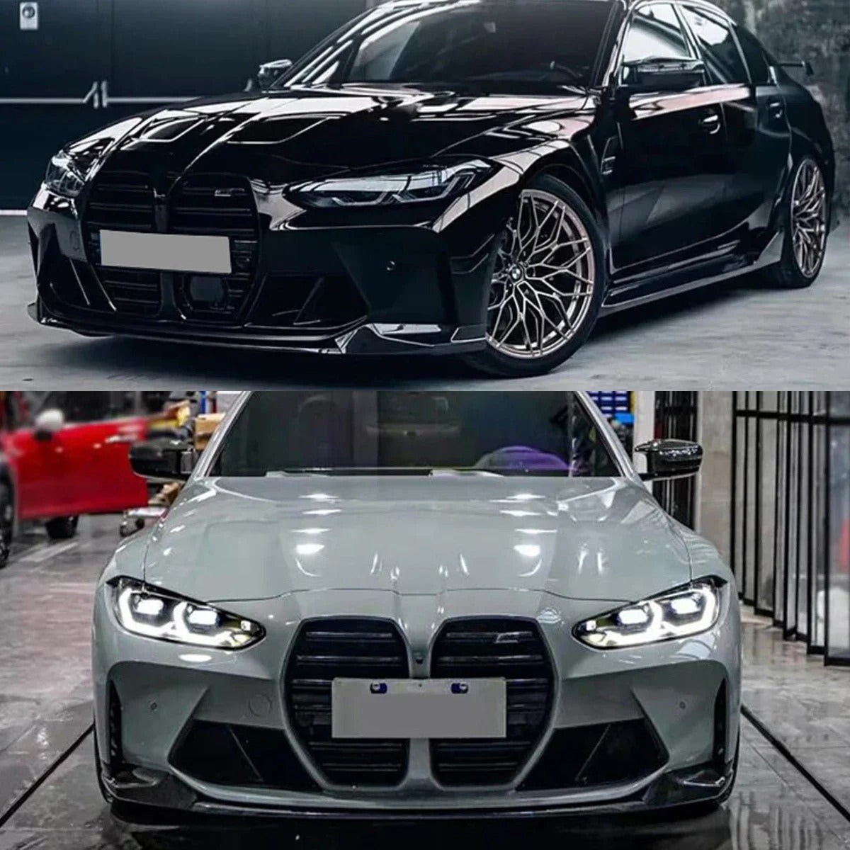 Carbon Fiber Style Front Splitter Bumper Lip for BMW G80 M3 & G82/G83 M4 (2021-2023) – M Performance Style - Delicate Leather