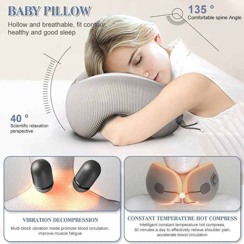 Portable U-Shaped Memory Foam Travel Pillow – Ergonomic Neck Protection and Cervical Support for Adults - Delicate Leather