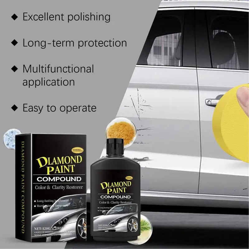 Car Paint Polishing Wax 120g - Scratch Removal & Long-Lasting Protective Coating - Delicate Leather