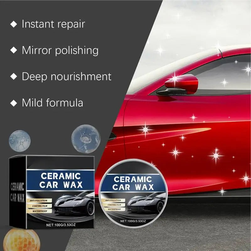 Car Scratch Eraser & Paint Cleaner – 100g Auto Anti-Scratch Wax with Sponge - Delicate Leather