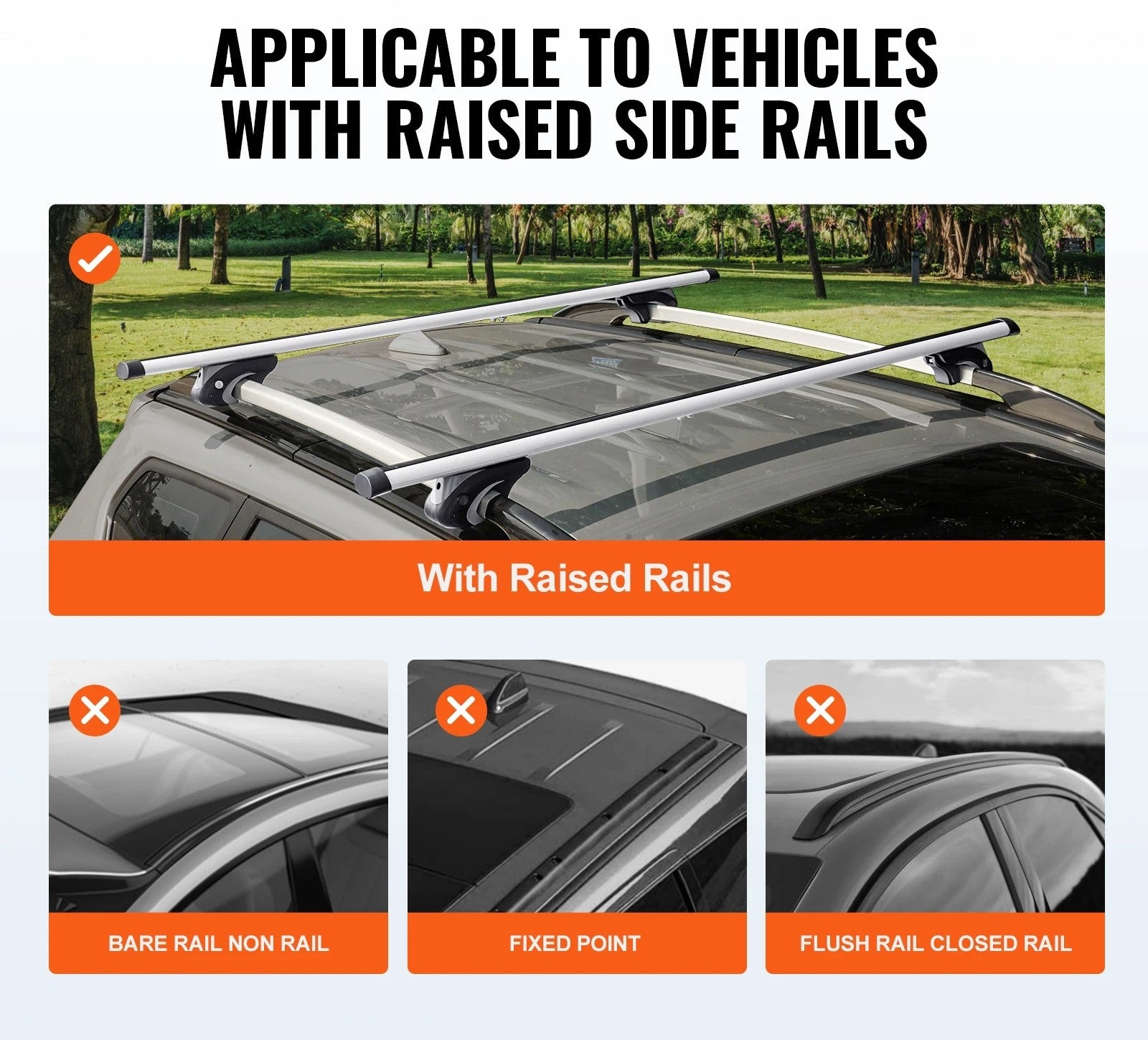 Adjustable Aluminum Roof Rack Crossbar - 200 lbs Load Capacity for Baggage, Bikes, and Luggage Carrier - Delicate Leather