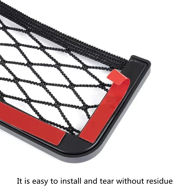 Car Mobile Phone Storage Bag – Multi-Functional Mesh Storage Rack for Interior Organization - Delicate Leather