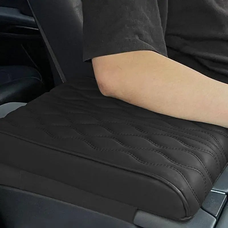 Car Armrest Cushion Cover – Waterproof PU Leather Armrest Pad with Memory Foam for Comfort and Protection - Delicate Leather