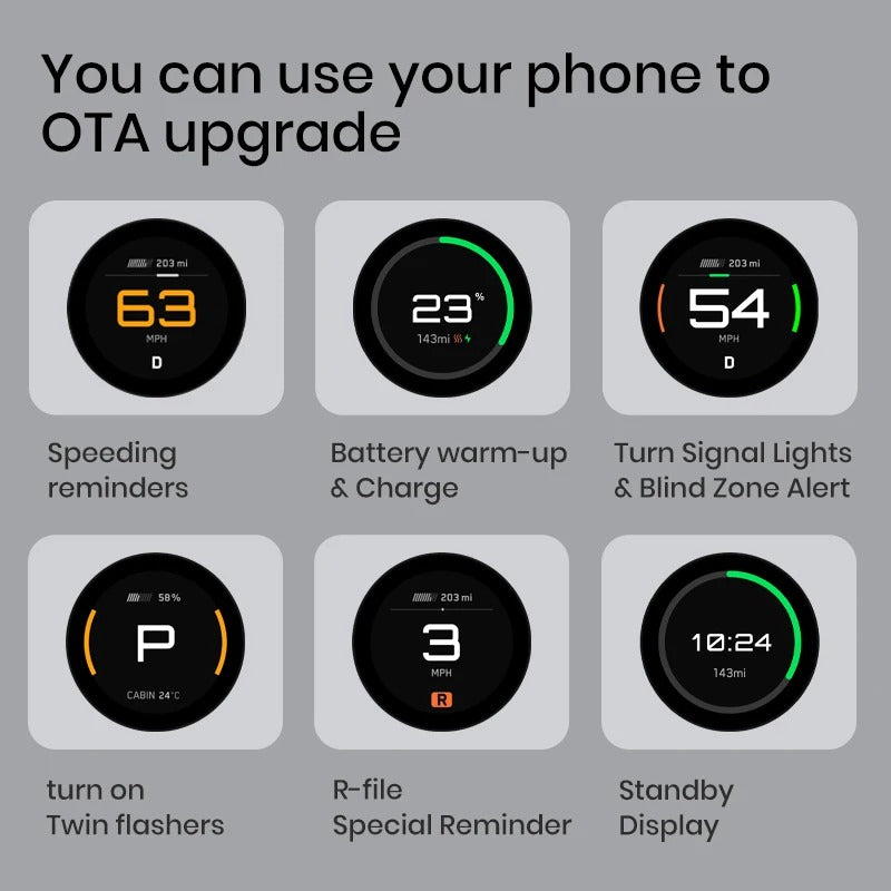 Wireless Cluster Speedometer for Tesla Model Y/3 – Performance Dashboard Upgrade - Delicate Leather