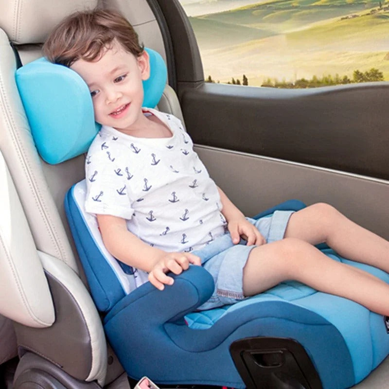 Memory Foam Children's Car Seat Headrest – Safety Neck Pillow for Kids - Delicate Leather