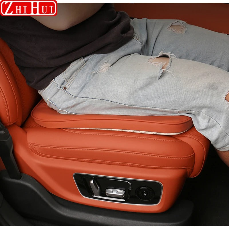 Memory Foam Height-Increasing Car Seat Cushion – All-Season Universal Accessory - Delicate Leather