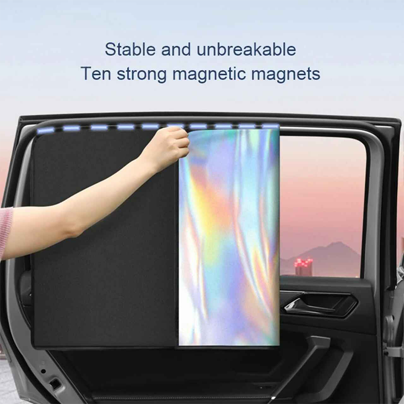 2Pcs Magnetic Car Side Window Sun Shade Curtains – UV Blocking Heat-Insulated Privacy Covers for Front & Rear Windows