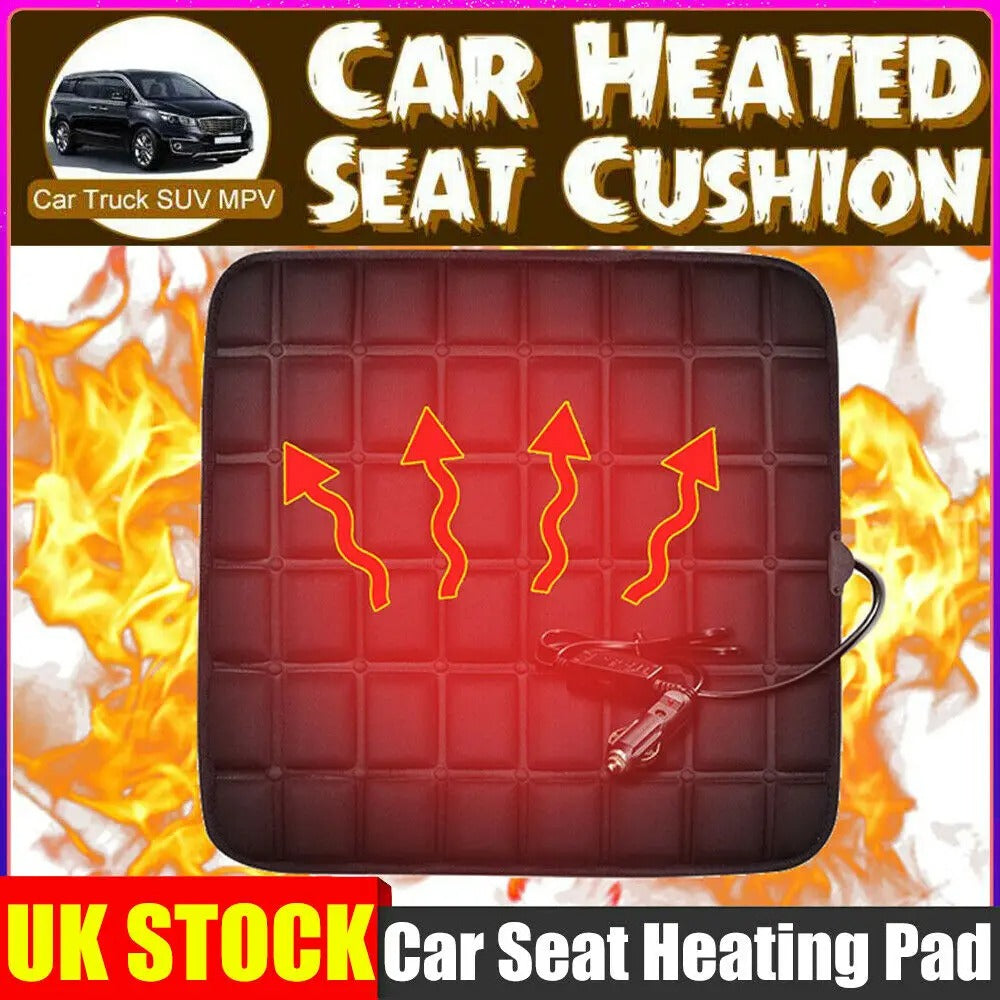 Universal Heated Car Seat Cushion – Non-Slip Heating Pad for Cars, Office, and Home - Delicate Leather