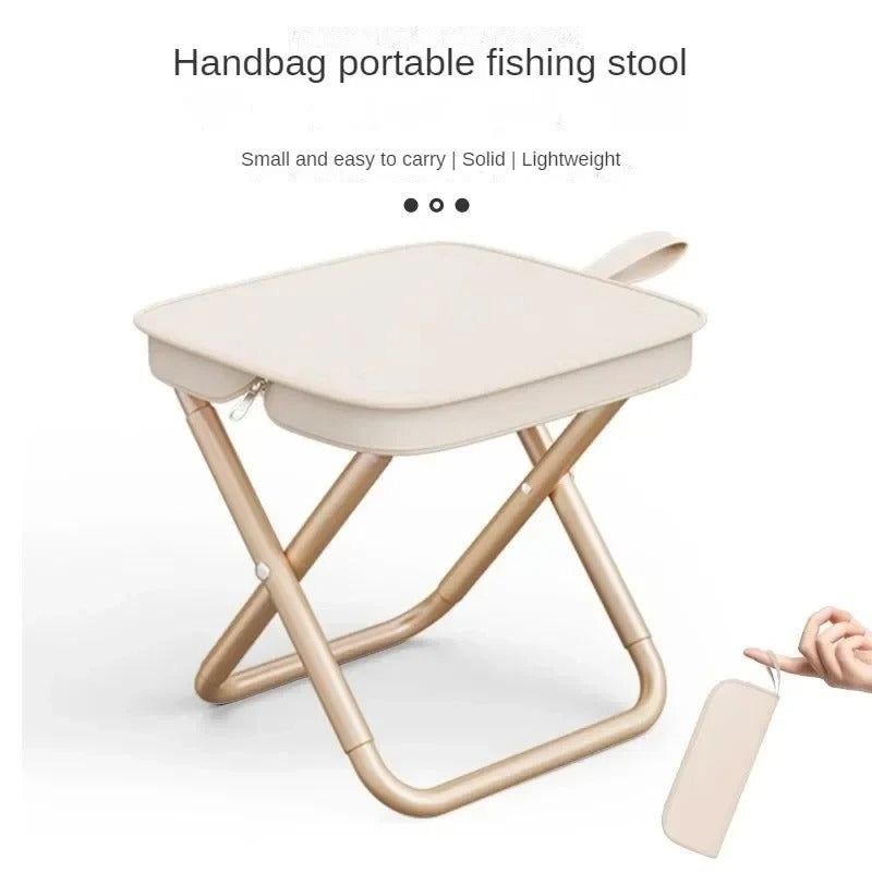 Portable Multifunctional Folding Chair – Ultra-Light Camping & Fishing Stool - Delicate Leather