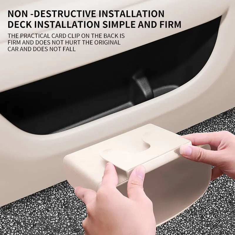 Car Trash Can – Multi-Functional Hanging Storage Bucket for Interior Organization - Delicate Leather