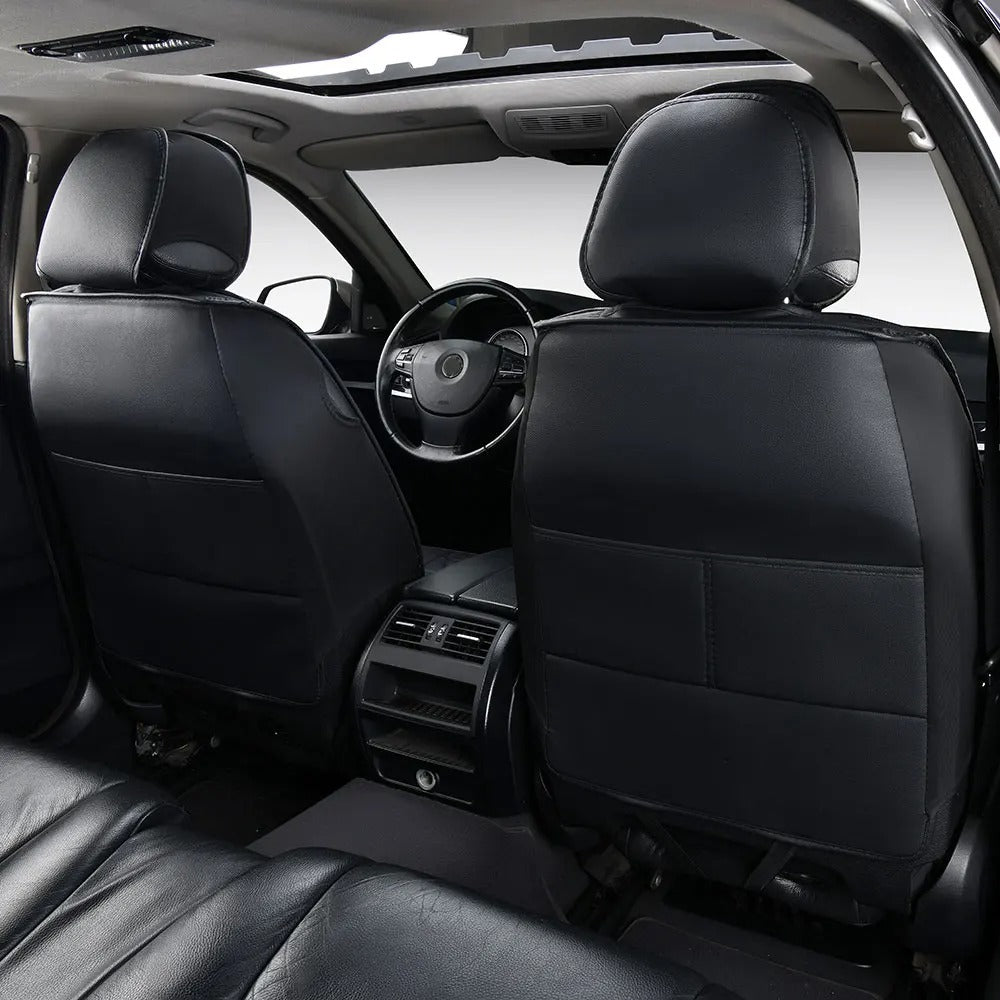 Premium Waterproof Faux Leather Seat Covers for Front 2 Seats - Universal Anti-Slip Car Seat Cushions - Delicate Leather