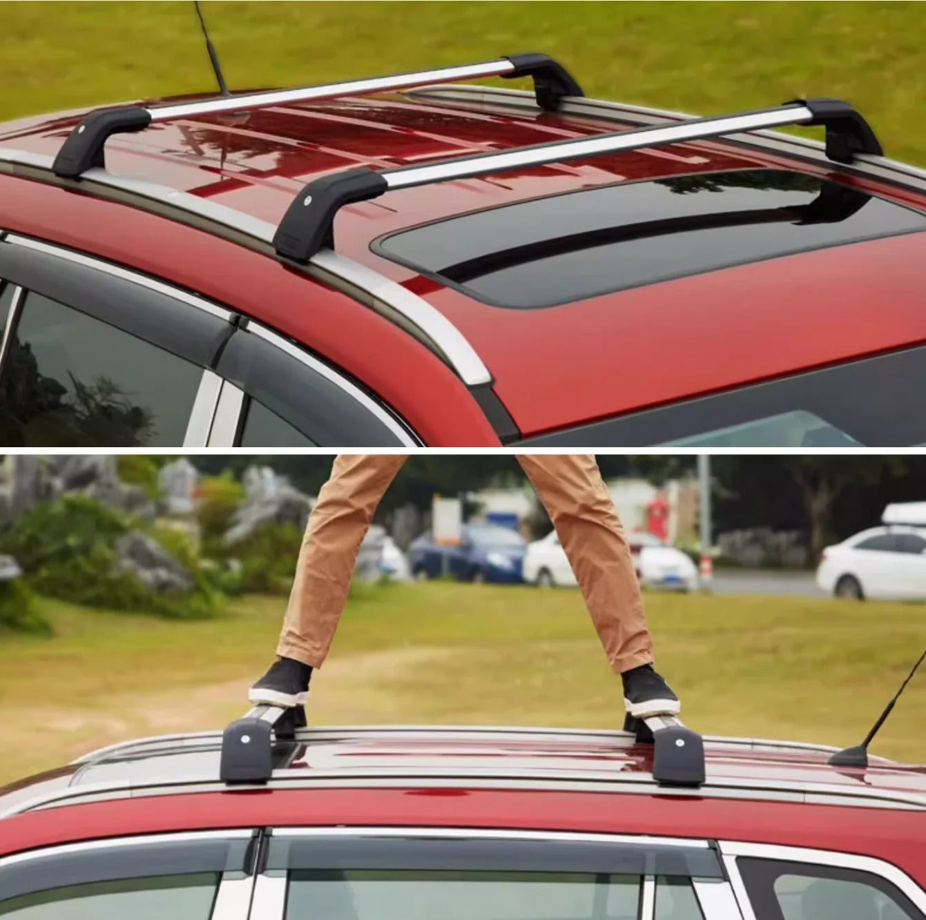 2PCS Roof Rack Crossbars for BYD SEAL U, SONG Plus EV, and SONG Plus DMI (2023-2024) - Lockable Aluminum Alloy