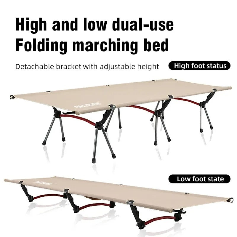 Folding Camping Cot – Portable Outdoor Bed for Comfortable Sleeping - Delicate Leather
