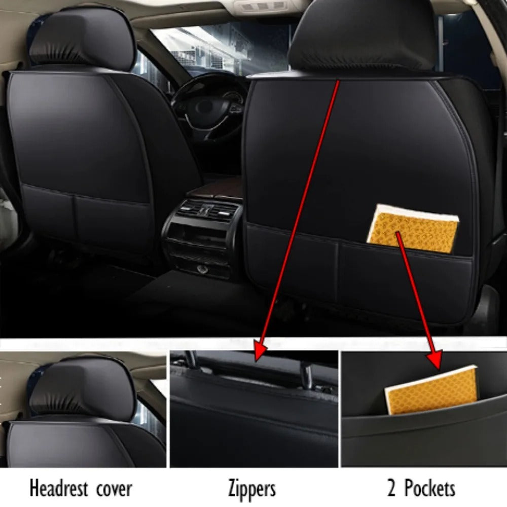 Premium Faux Leather Front Seat Covers - Universal Fit for Cars, Stylish and Protective - Delicate Leather