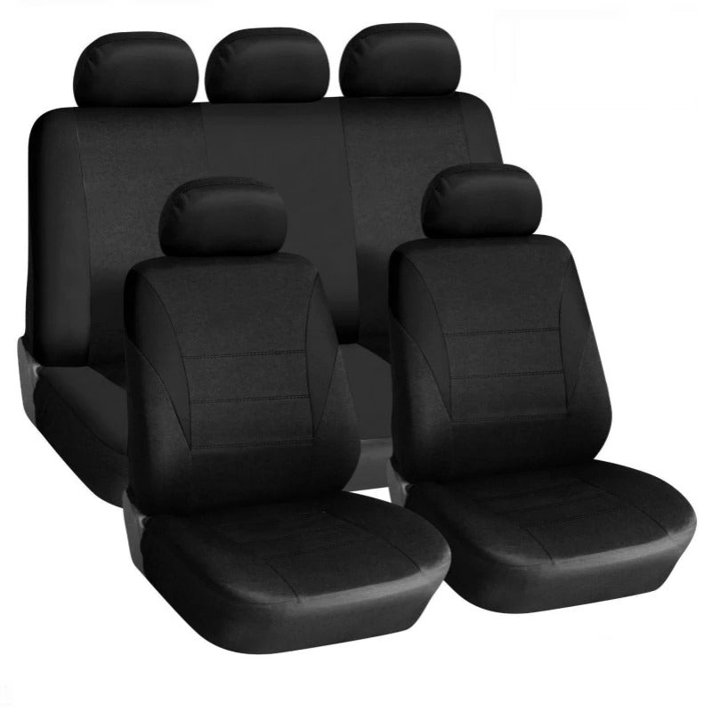 Universal Breathable Fabric Car Seat Covers Full Set - Four-Season Protection for Trucks, Vans, and SUVs - Delicate Leather