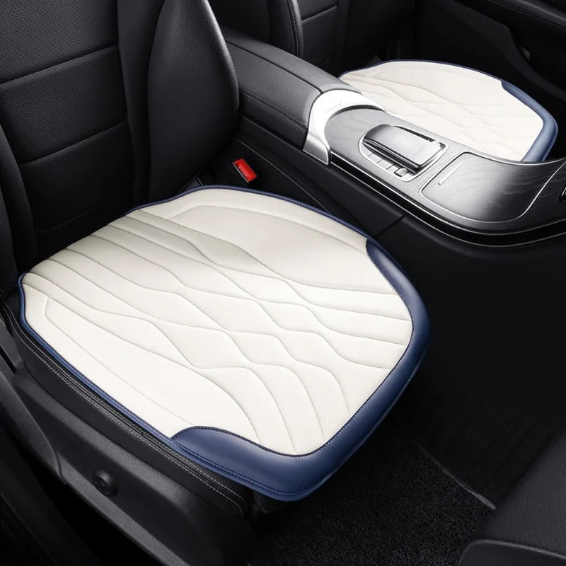 Summer Cool Ice Silk Car Seat Covers - Universal, Breathable, Non-Slip Front and Rear Cushion Set with Backrest - Delicate Leather