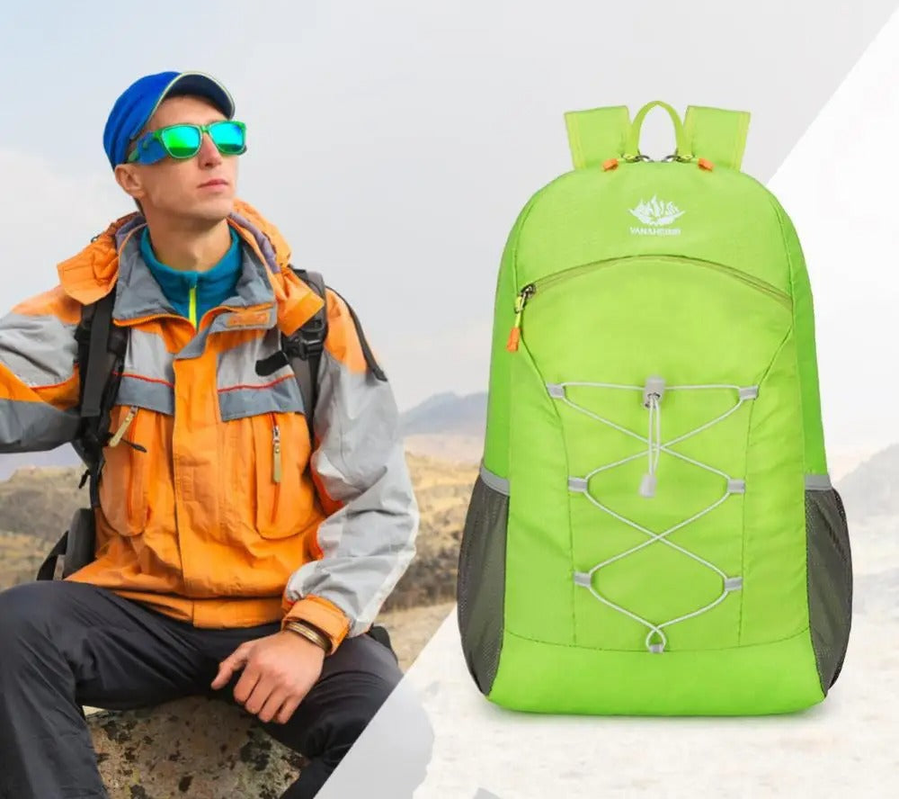 Foldable Hiking Backpack – Lightweight Waterproof Travel & Camping Daypack - Delicate Leather