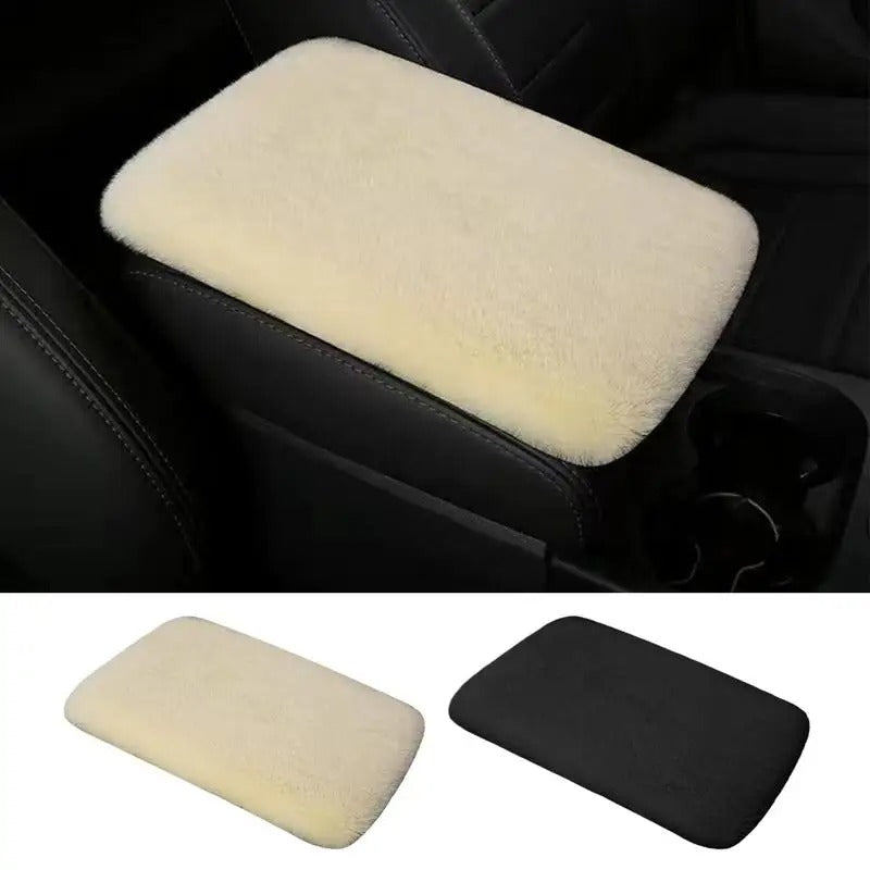 Soft Plush Car Armrest Cushion – Anti-Slip Mat & Center Box Cover for Comfort and Style