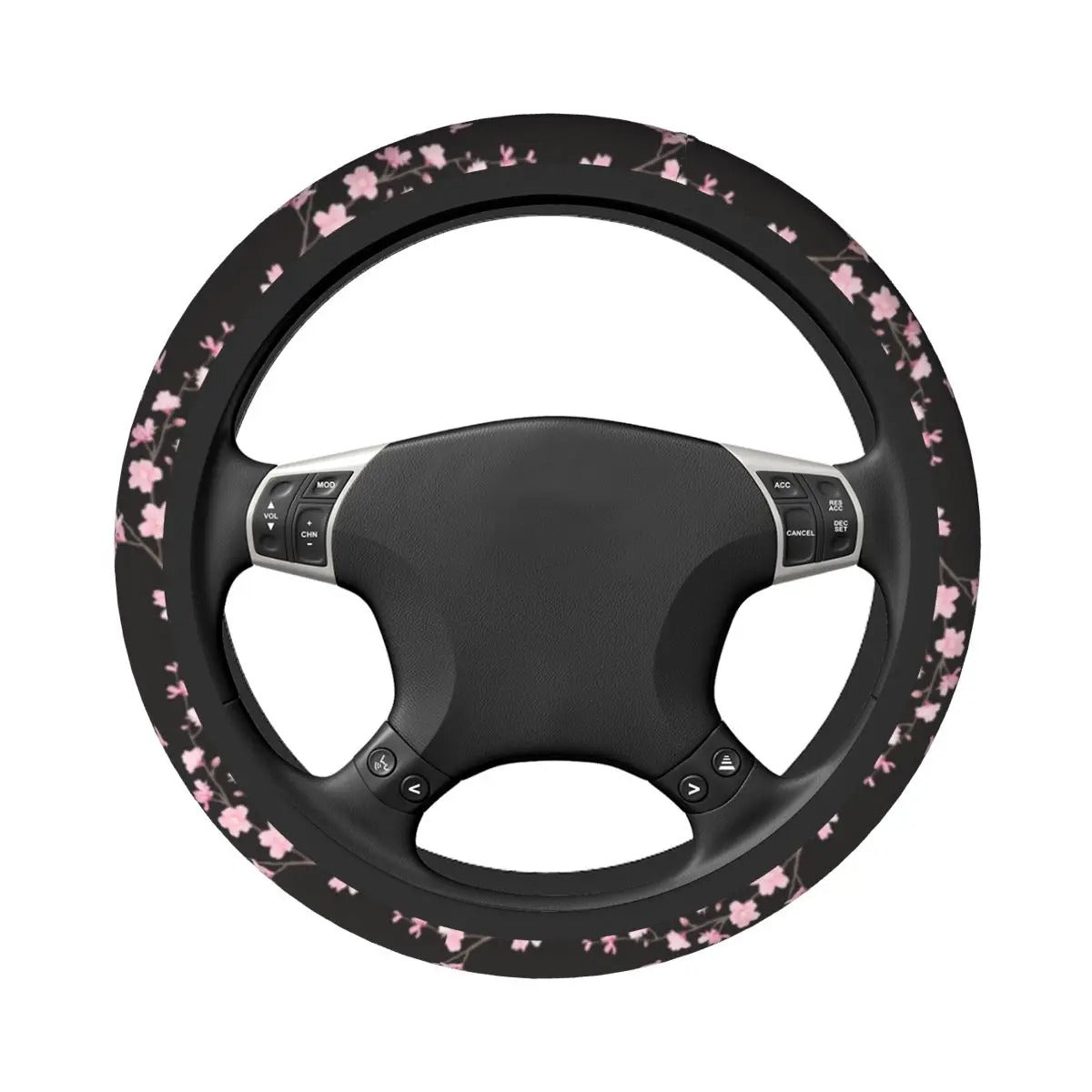 Sakura Sky Steer Wheel Cover, Cherry Blossom Steering Wheel Cover Cute, Japanese Aesthetic Car Decor, Car Accessories 07 - Delicate Leather