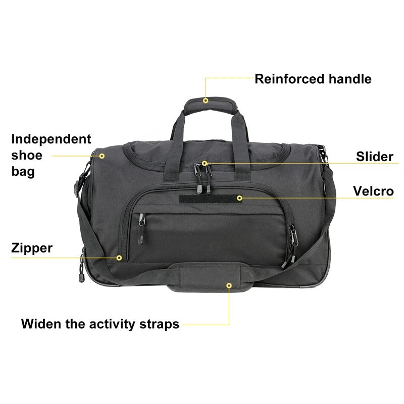 60L Waterproof Tactical Gym & Travel Duffel Bag – Military-Grade Sports Luggage - Delicate Leather