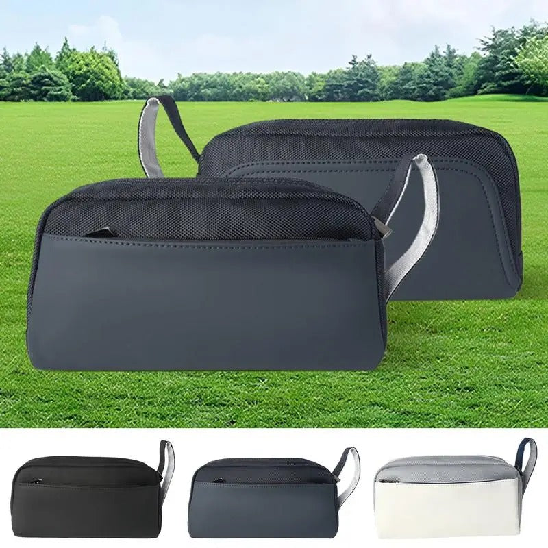Golf Handbag with Wrist Strap – Portable Golf Ball & Tee Organizer Pouch