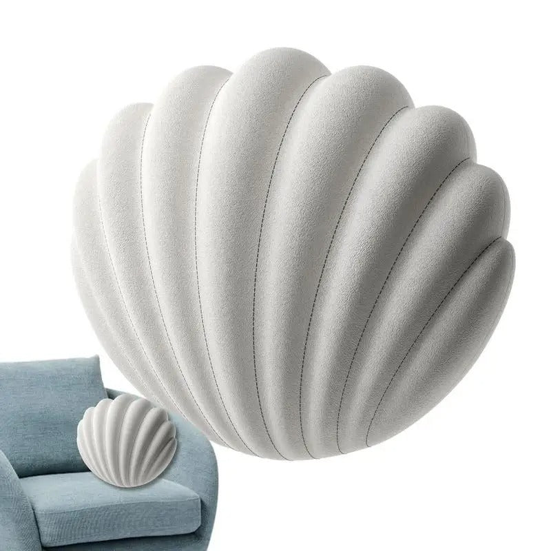 Seashell Shaped Decorative Car Seat Pillow – Soft Velvet Accent Throw Pillow - Delicate Leather