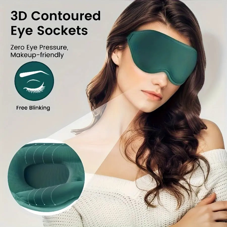 3D Eye Mask for Sleeping – Breathable Shading Mask for Adults & Kids - Delicate Leather