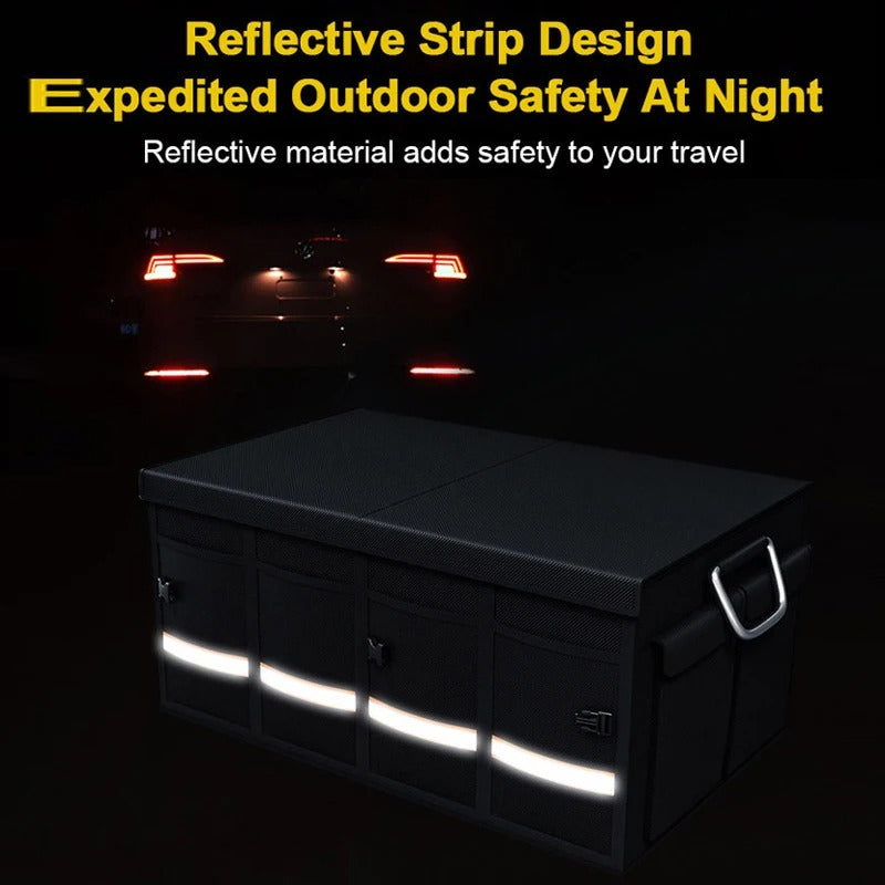 Foldable Car Trunk Storage Box – 46L/66L Multipurpose Organizer for Cars and SUVs - Delicate Leather