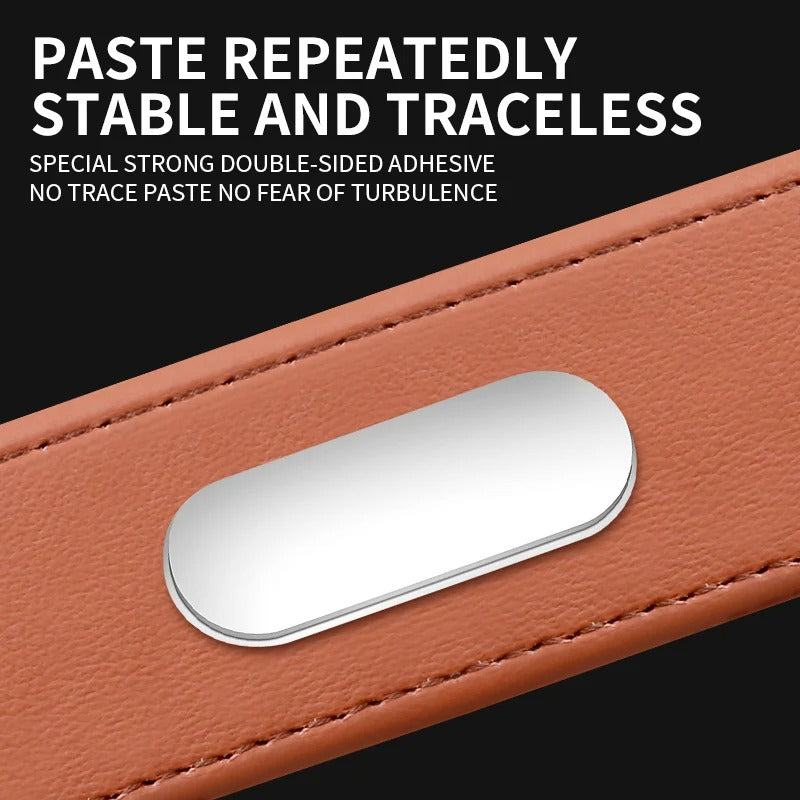 Car Leather Temporary Parking Plate – Mobile Phone Number Display Card for Cars - Delicate Leather