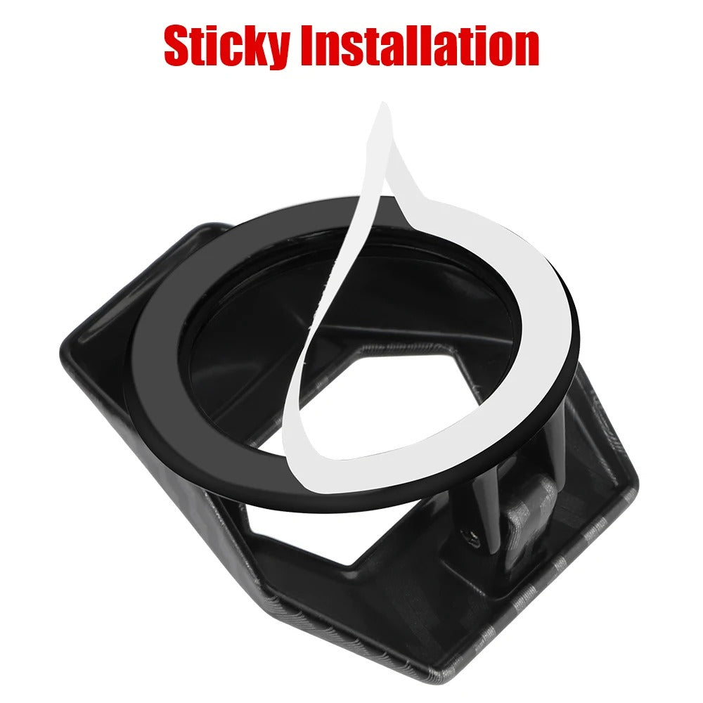 Universal Engine Start Button Cover – Stylish Metal Ignition Protector - Delicate Leather