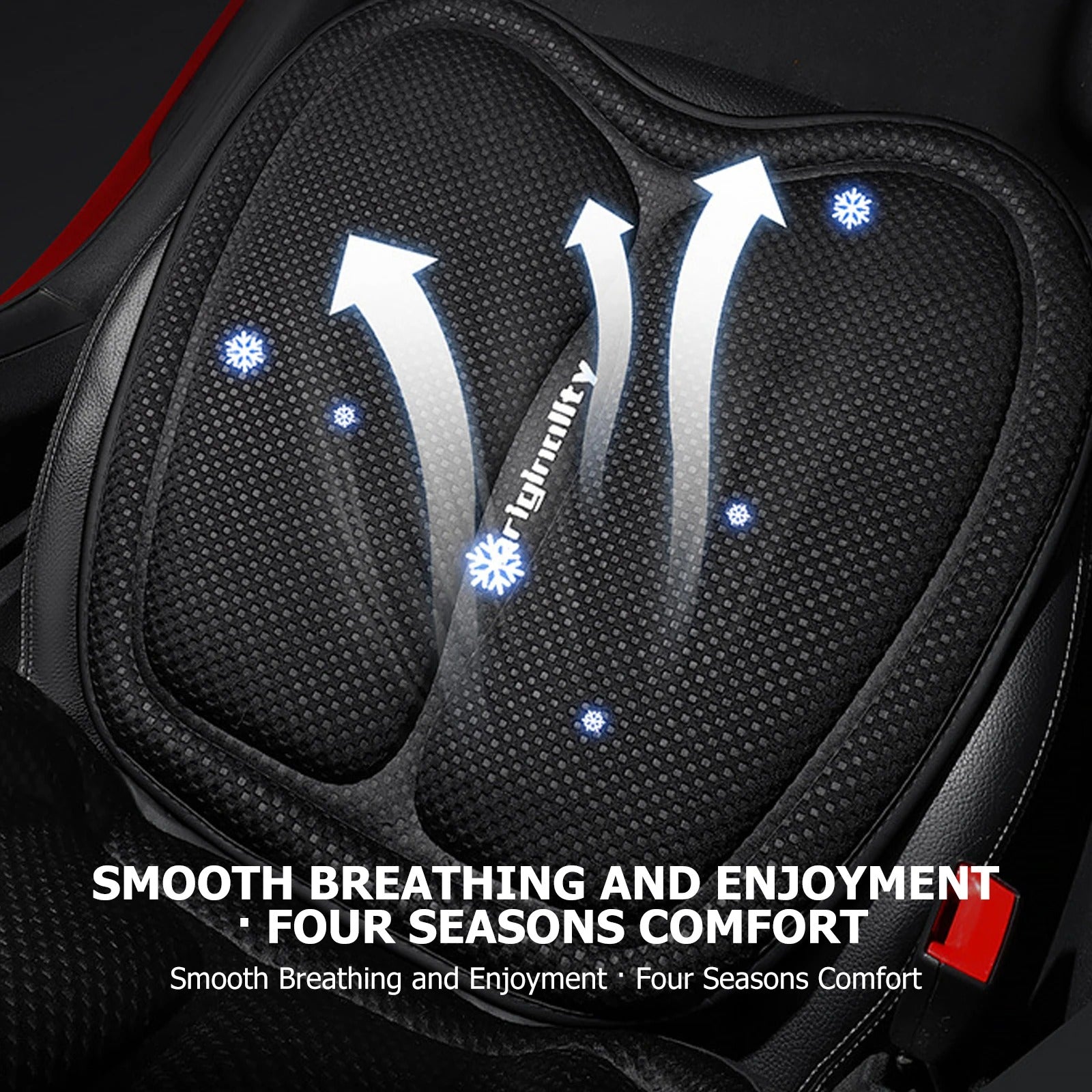 Universal Breathable Car Seat Cover – Soft, Non-Slip Ice Silk Cushion Set for Most Cars - Delicate Leather