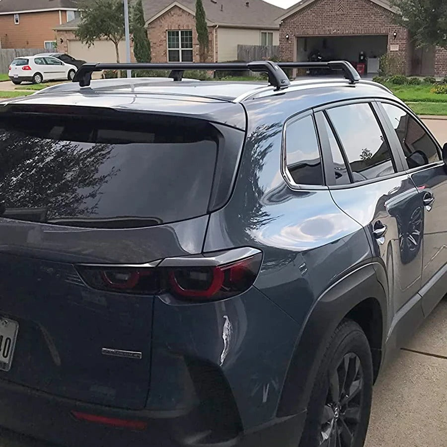 2PCS Roof Rack Crossbars for Mazda CX-90 (2023-2024) - Lockable Aluminum Alloy Roof Rails - Delicate Leather