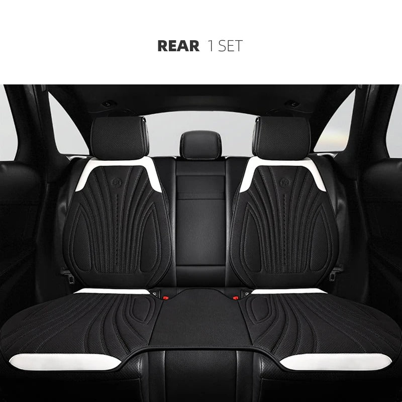 Universal Pink and White Car Seat Cover - Breathable Leather Protector Mat with Anti-Slip Design - Delicate Leather